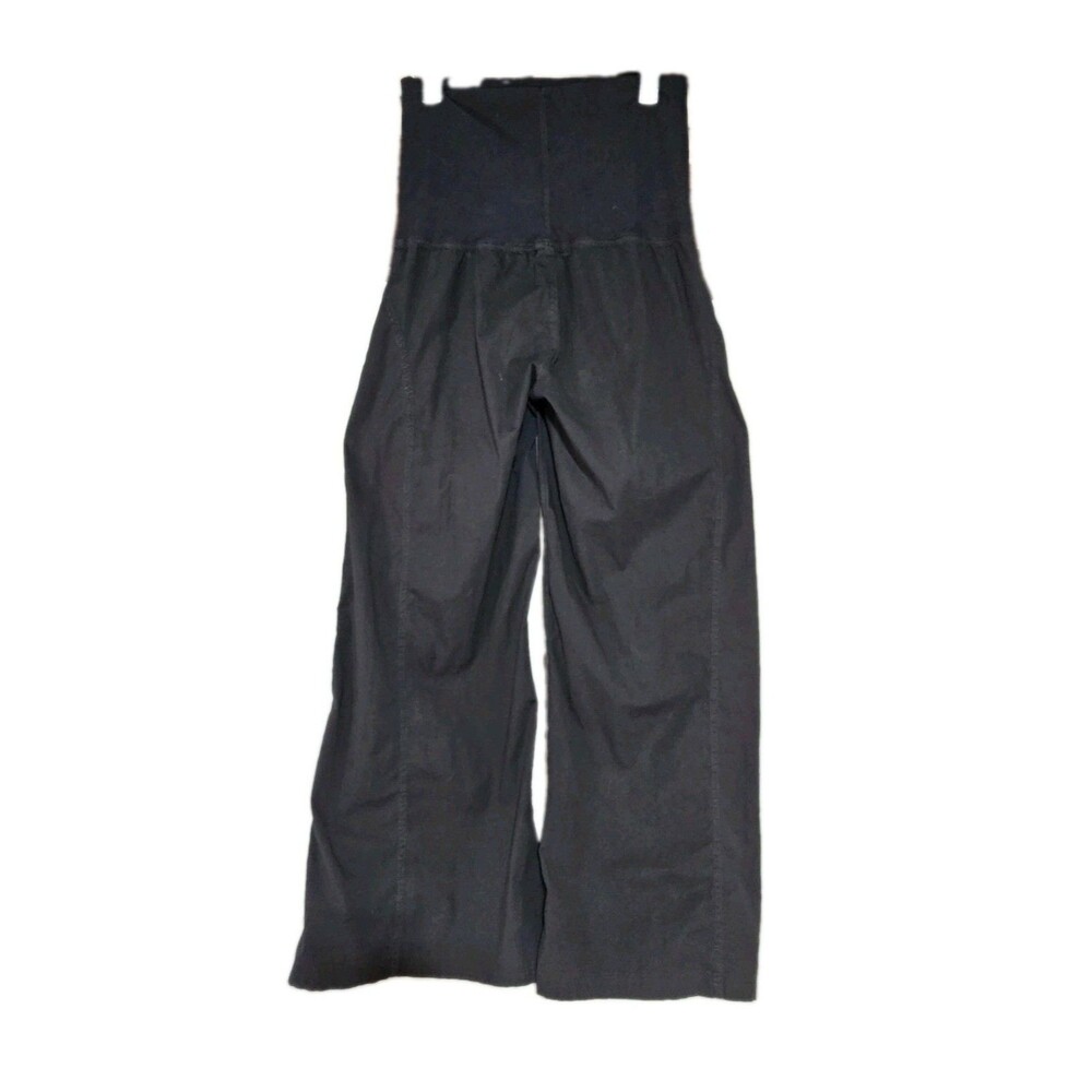 XCVI Vienne Stretch Poplin Wide Leg Flared Pants Foldover Jersey Waist M Black - Picture 3 of 10
